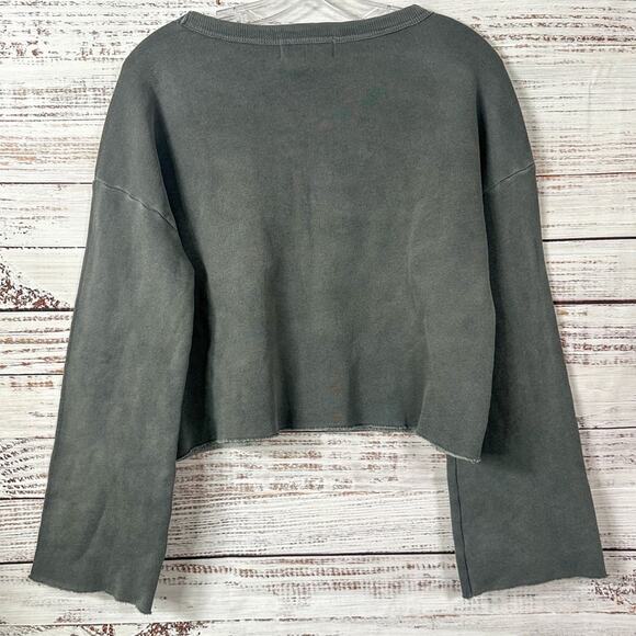 Wildfox Flora Love Oversized Cropped Sweatshirt, NEW flawed Small, MSRP $118 - Picture 13 of 13